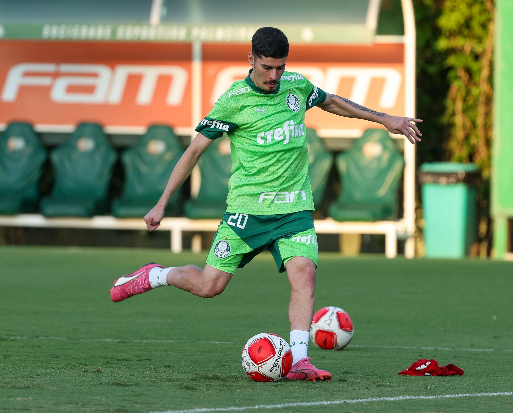 Rômulo, meia do Palmeiras, está fora do jogo contra o Galo, nesta segunda (17)