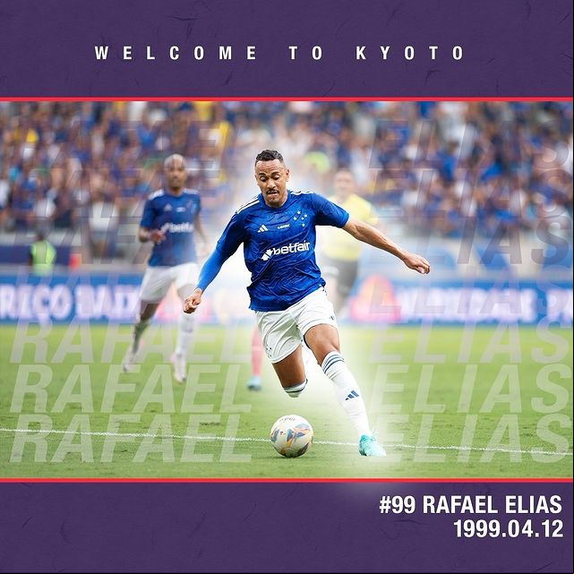 Kyoto do Japão oficializou, nesta segunda-feira (24/6)  a contratação do atacante Rafael Elias