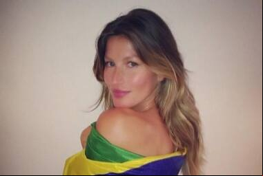 Com ela, virá também ao Rio o marido, o jogador de futebol americano, Tom Brady.