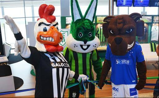 Mascotes do Atlético, América e Cruzeiro juntos