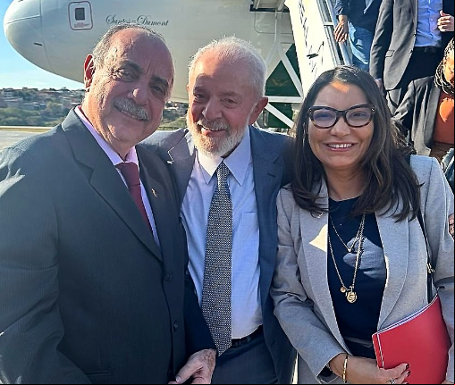 Fuad publica foto com Lula e Janja no Aeroporto da Pampulha nesta quinta-feira (27); presidente segue para Contagem para agendas em Minas